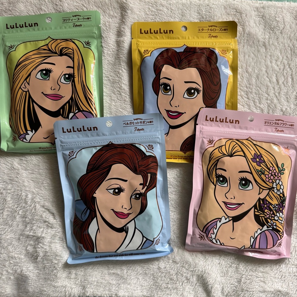 Lululun Sheet Mask Set Disney Store Japan Exclusive Princess Belle Rapunzel